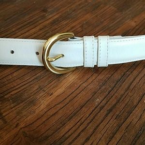 Authentic Leather White Coach Belt
